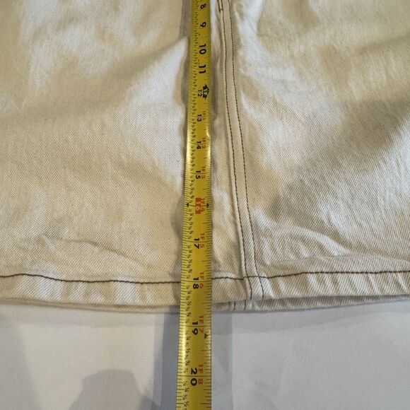 Torrid Womens Mini Denim Skirt Button Fly Beige Boho Y2K Preppy  Size 18 - Picture 8 of 8